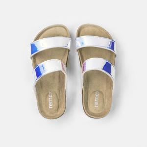 China PU Upper Double Strap Flat Sandals , Slip Resistant Casual Slide Sandals wholesale