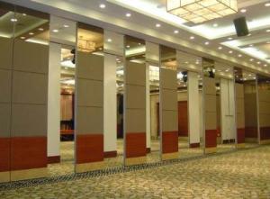 China Sliding MDF Board + Aluminium Wooden Room Divider 65 mm Thickness wholesale