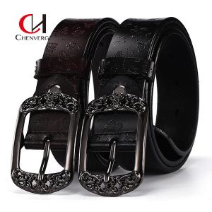 China Pin Buckle Carved Pattern Ladies Leather Belt Women'S Wide Casual Fashion wholesale
