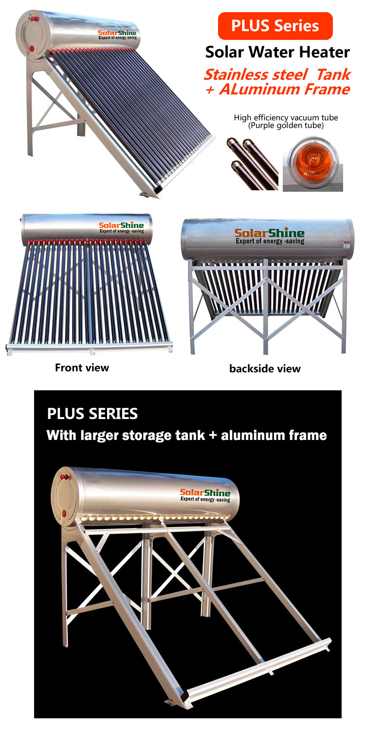 155 - 450 L Capacity Vacuum Tube Solar Water Heater , Passive Solar Water Heater