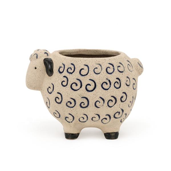 Wholesale hot sale lovely instagram 3D unique sheep succulent flower pot in pottery clay ceramic