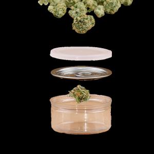 China Clear Plastic 100ml Weed Food Storage Jar With Stickers wholesale