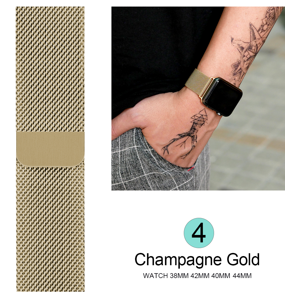 Milanese Stainless Steel Watch Band For Apple Sport Band Watches Series5 Smart Wristband