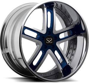 China Polished Lip 2PC Forged Rims Wheels 20x11.5 20x12 Black Machined Face wholesale