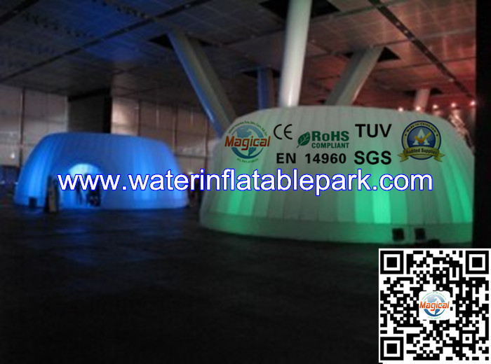 Indoor Exhibition Round Inflatable Lighting Tent , Solar Power Tent