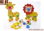 DIY 3D Cartoon Animals Changeable Nut Combination Early Educational Wooden