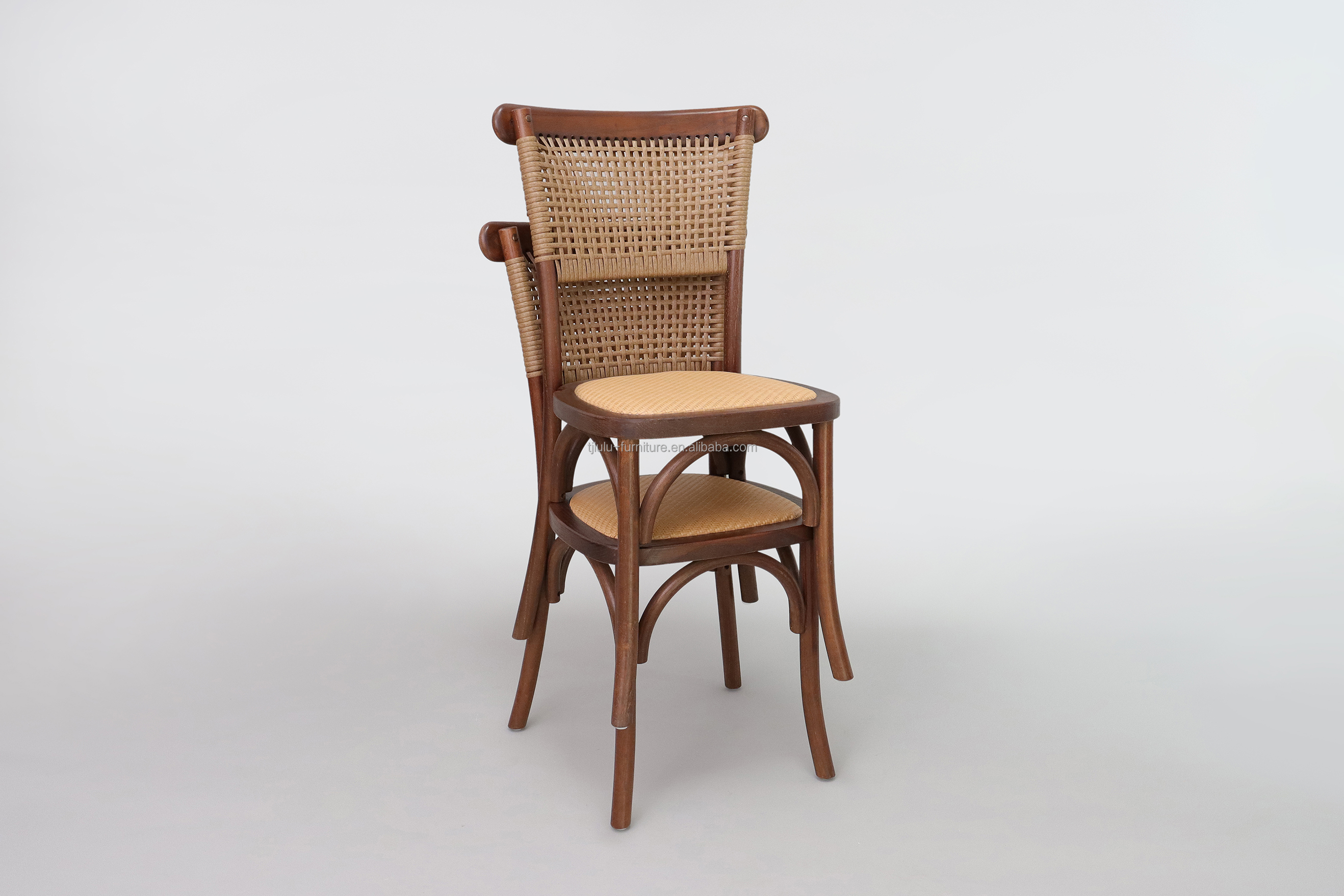 Dining Room Furniture Modern Natural Design Solid Wood Rattan Banquet Chairs