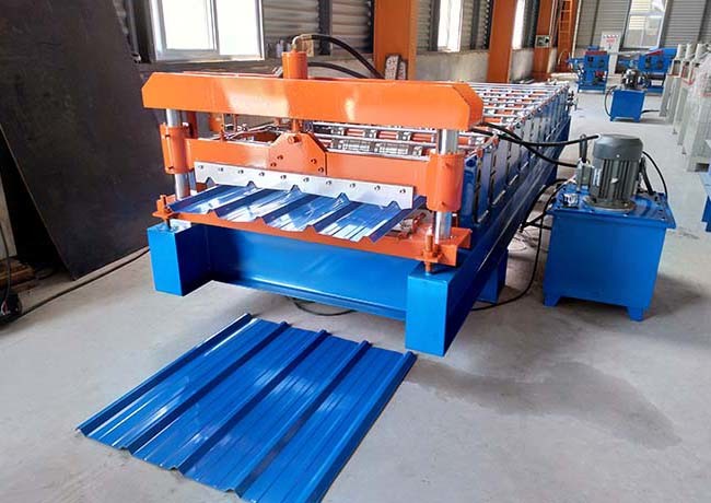 Building Material Roofing Sheet Roll Forming Machine With 10-15 Rows Roller Station