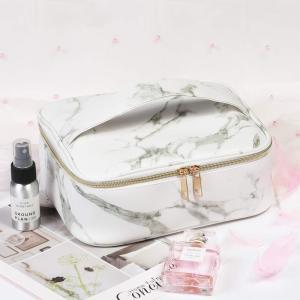 China Marble PU Leather Cosmetic Pouch Bag For Travel wholesale