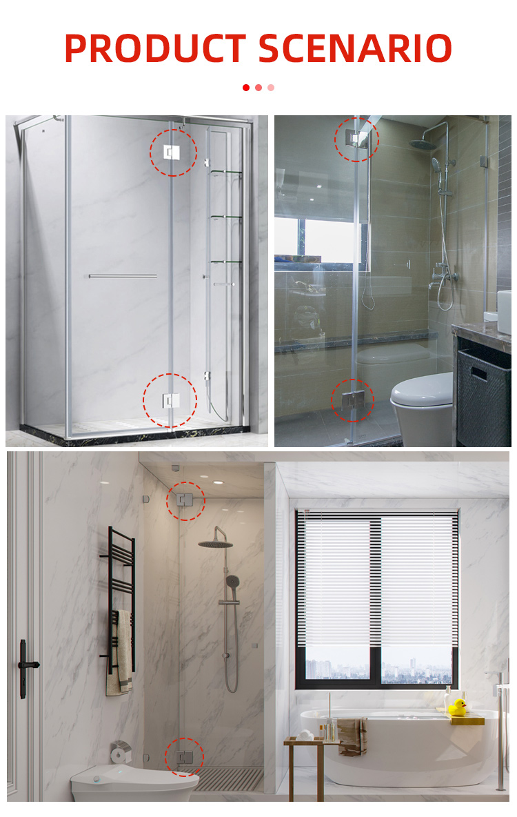 Square Stainless Steel Shower Door with Ceramic Tray and 90 Degree Glass Pivot Door