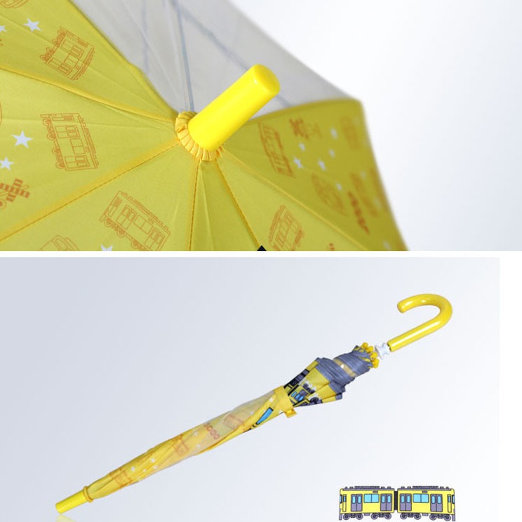 EVA Two Panels Compact Umbrella Eco-friendly And Odour Free , Give Kids A Clear Vision , Reflective Strips