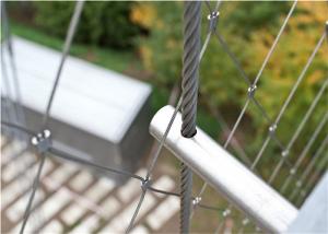 China Corrosion Resistant Stainless Steel Wire Rope Fence / 80mm Woven Wire Mesh Balustrade wholesale