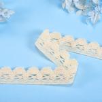 100% Cotton Sustainable Crocheted Embroidery Lace With Beads Home Textile