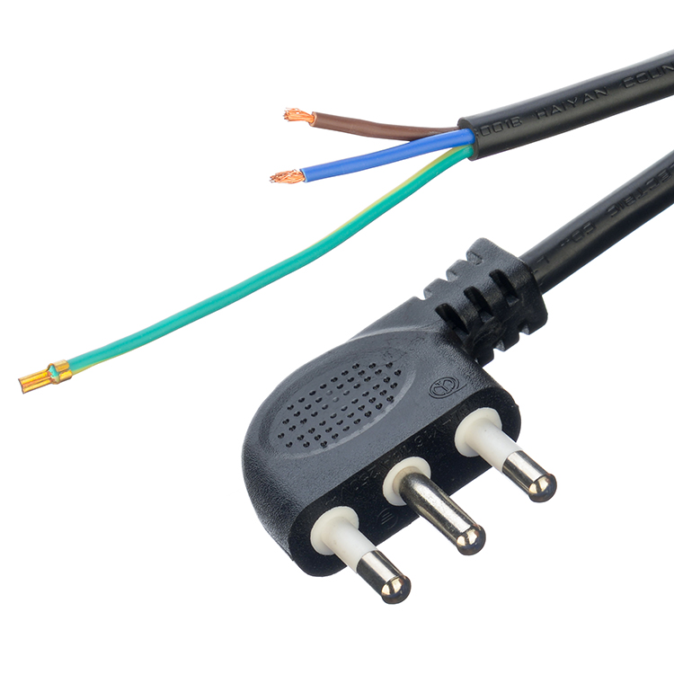 16A IEC 60320 C13 Clover Connector Black Italia Standard H05VV-F 3x0.75MM2 Extension Cord Grounding Standard Grounding