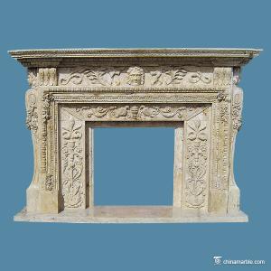China Natural stone , White fireplace Carved Stone Marble Fireplace Surround wholesale