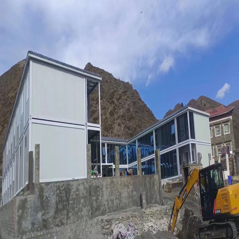 Steel Structure 2 Floor Prefab Container House for Luxurious Restaurant and Office