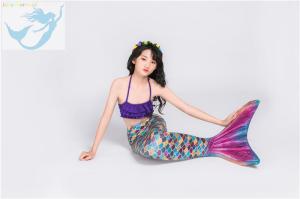 China Breathable Childrens Mermaid Tails , Girls Mermaid Tail Swimsuit Princess Costumes wholesale