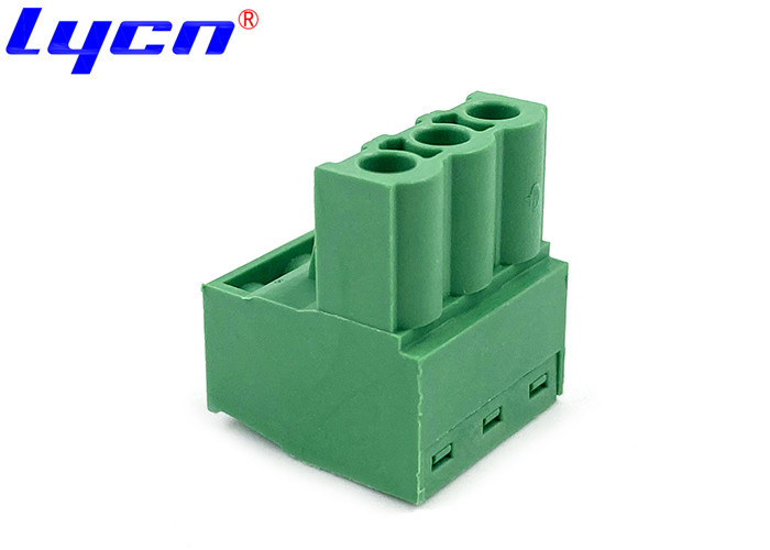 90° Female PCB Terminal Block Pluggable 5.08mm Without Flange PA66