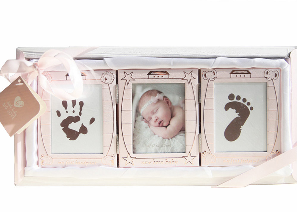 Personalized Baby Hand And Footprint Photo Frame Keepsake Box Decoration