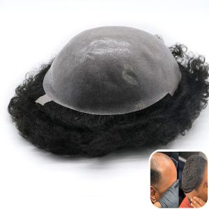 China Male Toupee Natural Hairline Black Male Wigs Real Hair Adjustable wholesale