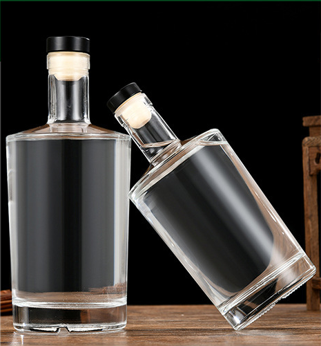 500ml/750ml Custom Hot Stamping Glass Bottle for Wine and Brandy Surface Treatment