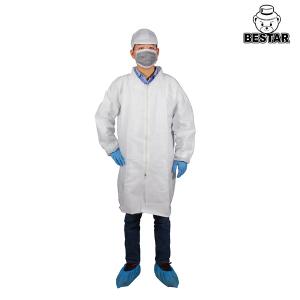 China 2XL Microporous Film Disposable Jacket Surgical Lab Coat Blouse With Zipper wholesale
