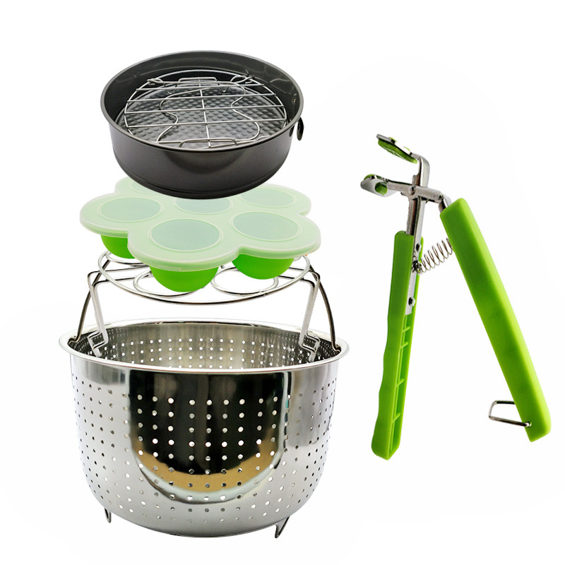 Microwave Silicone Kitchen Utensils FDA Multifunction Stainless Steel Food Steamer Insert