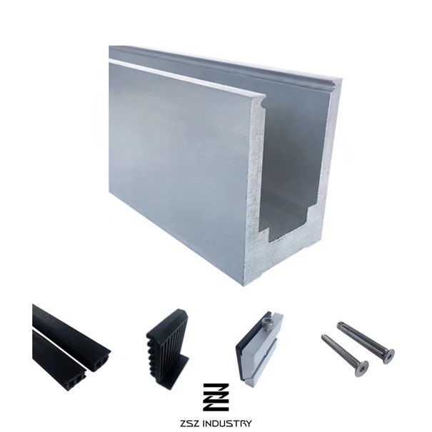 H100mm X W62mm Aluminium U Section Channel For Stainless Steel Railing Base