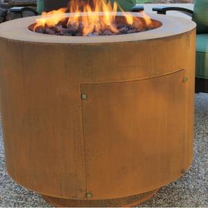 China 30 Inch Outdoor Heater Round Hidden Tank Corten Metal Gas Fire Pit Table wholesale