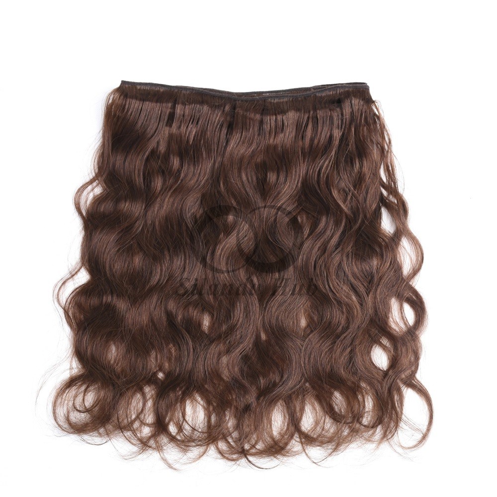 #4 Medium Brown Body Wave Remy Human Hair Bundles Sew In Weave Bundles Brazilian Bundle Deals