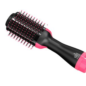 China Pink And Black Nylon Paddle AC240V PTC Heater Hair Dryer Brush 3 In 1 wholesale