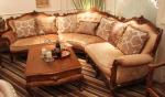 Gold Foil Royal Fabric Wooden Luxury Sofa Antique Baroque Style Couch 5 Years