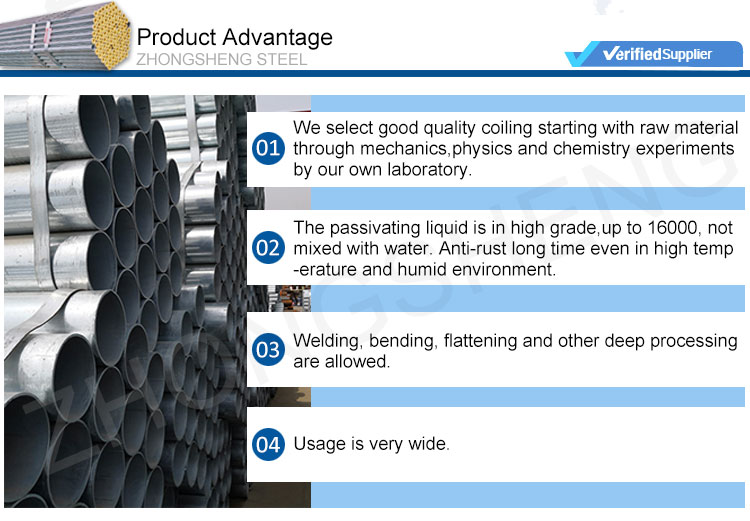 10 ft Round Galvanized Pipe 2.5mm and 3.5mm Thickness SASO Certified for Manufacturing