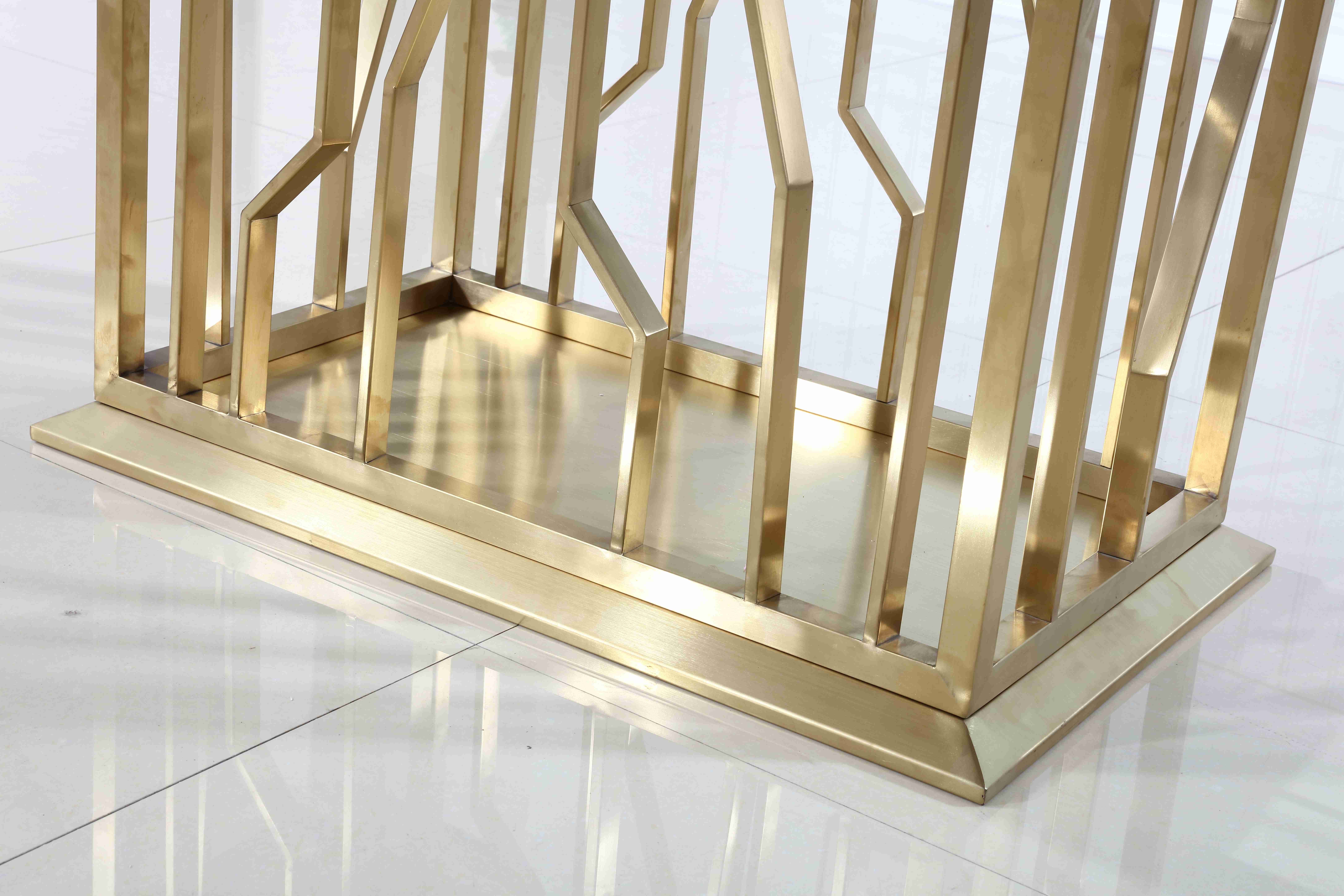 Luxury Marble Top Stainless Steel Base Hallway Corner Living Room Console Table Decorative