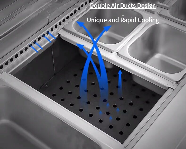 Multipurpose Sandwich Prep Table Cooler SUS201 Practical Durable