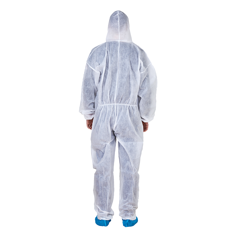 Customized Logo Availabled Disposable Coverall with Hood Zipper Anti-Static Function