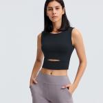 Open Front Waist Fitness Apparel Women 's Sports Tanks Top Gym Fitness Running