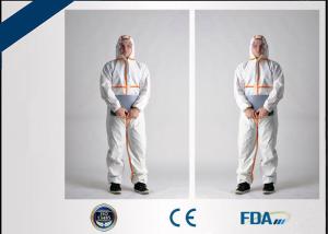 China Latex Free Disposable Coverall Suit Fluid Resistant For Clinic / Medical Laboratory wholesale