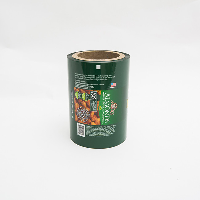 0.63OZ Almond Food Packaging Film Wrap Plastic Film Roll Logo Printed