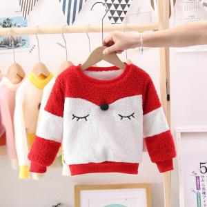 China Girls Lamb Cartoon Red And White Velvet Sweaters With Foxes On Them wholesale