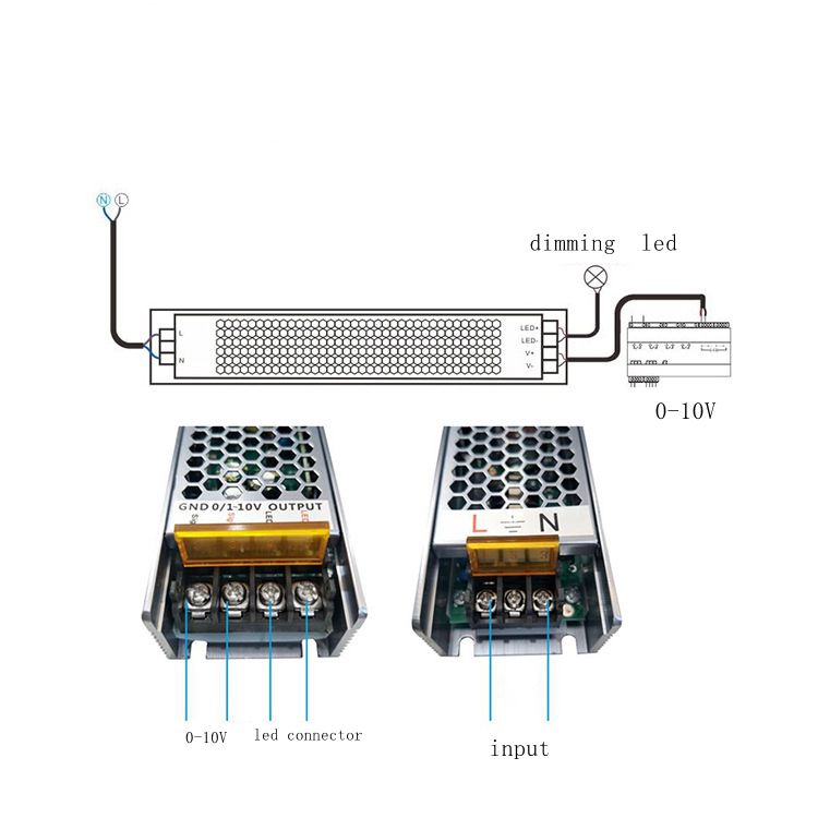 Indoor Triac 25A 12V Dimmable Power Supply 300W Short Circuit Protection