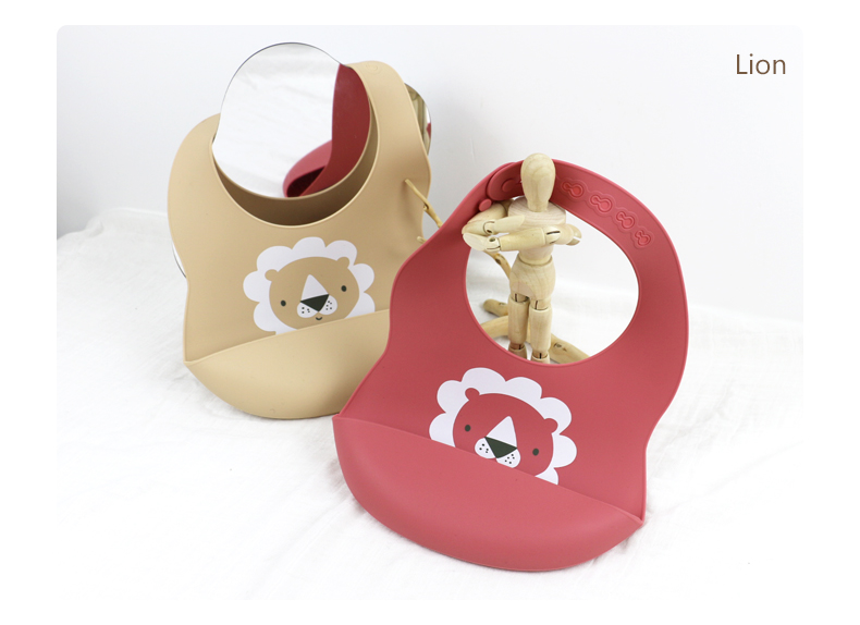 Printing Animal Pattern Silicone Baby Bib Waterproof Antibacterial