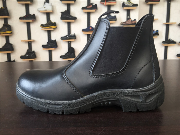 Ladies Slip On Work Boots / Womens Steel Toe Work Shoes Side Elastic Belt Without Lace