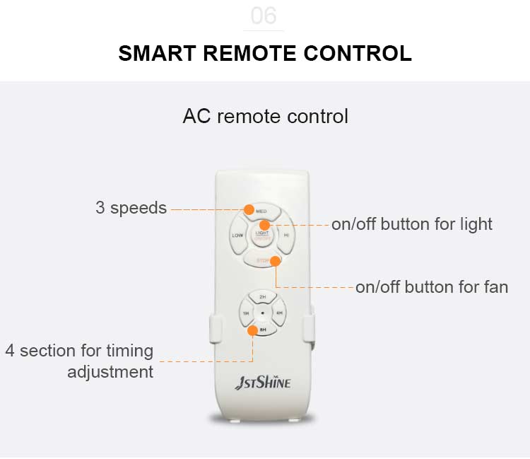 Hotel Decorative 56 Inch Ceiling Fan with Light and Remote Control in Traditional Style