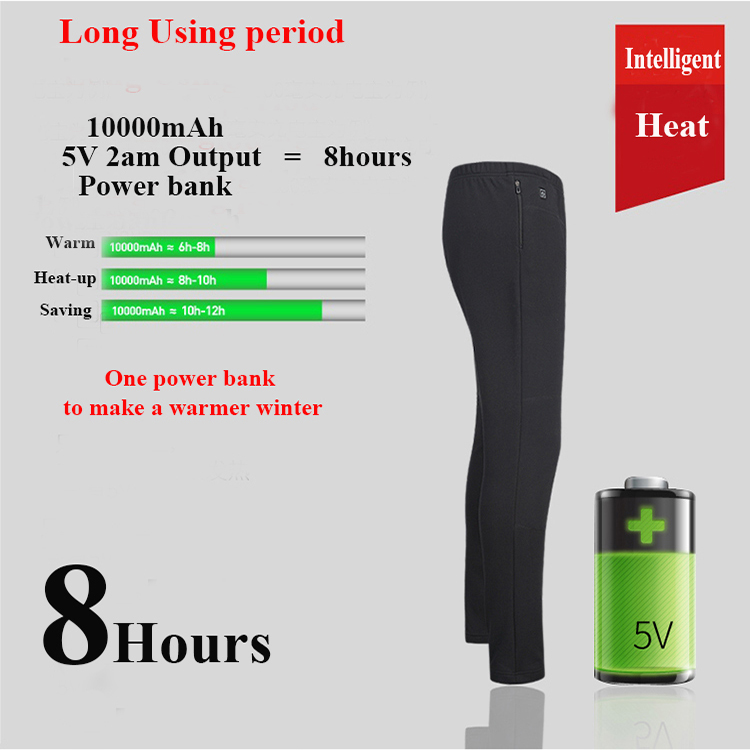 Winter Direct Current Heated Thermal Pants USB Charging Cotton High Waist