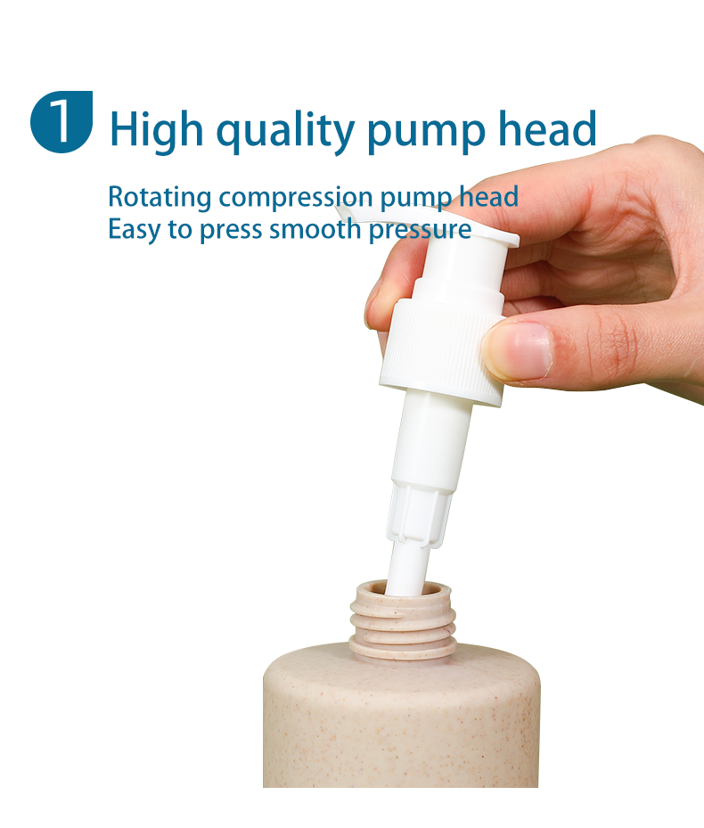 Biodegradable Wheat Straw Body Lotion Shower Gel Shampoo Bottle for Cosmetic Industry