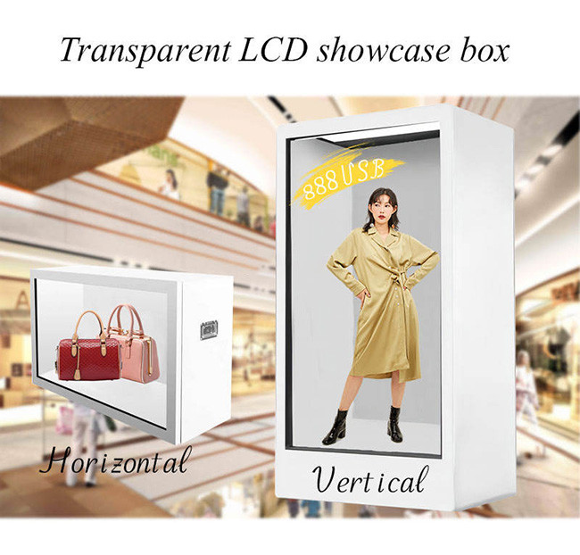 Multi Language Transparent LCD Advertising WiFi Transparent LCD Display Case