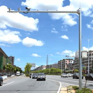 China F Shape Cantilever Traffic Camera Signal Light Pole 8m Height wholesale