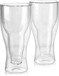 China Insulated Double Wall Beer Glass Mug , 350ml Beer Glasss For Holiday wholesale