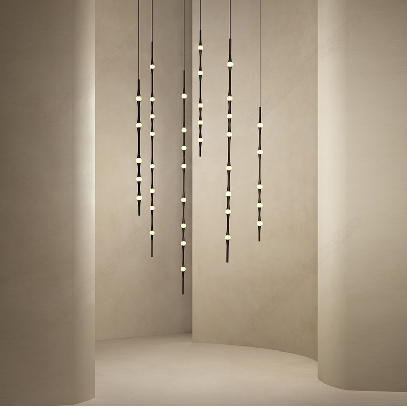 Modern Staircase Chandelier Led Living Room Indoor Light Nordic Villa Decoration Long line light(WH-MI-456)
